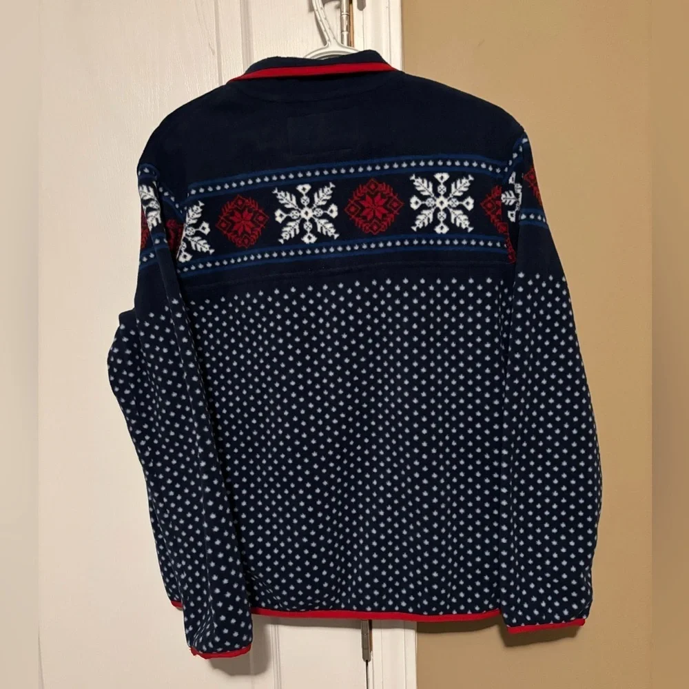 Lands' End Young Kids Sz M-P 10-12 Patterned Pullover ColorfulChristmas Sweater.